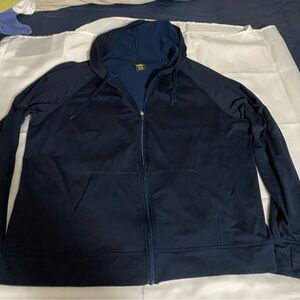 Athletic Works Navy Zip Hoodie XXL Lightweight Stretch Athleisure